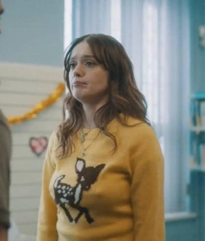 Daddy Issues S02 Aimee Lou Wood Deer Print Jumper