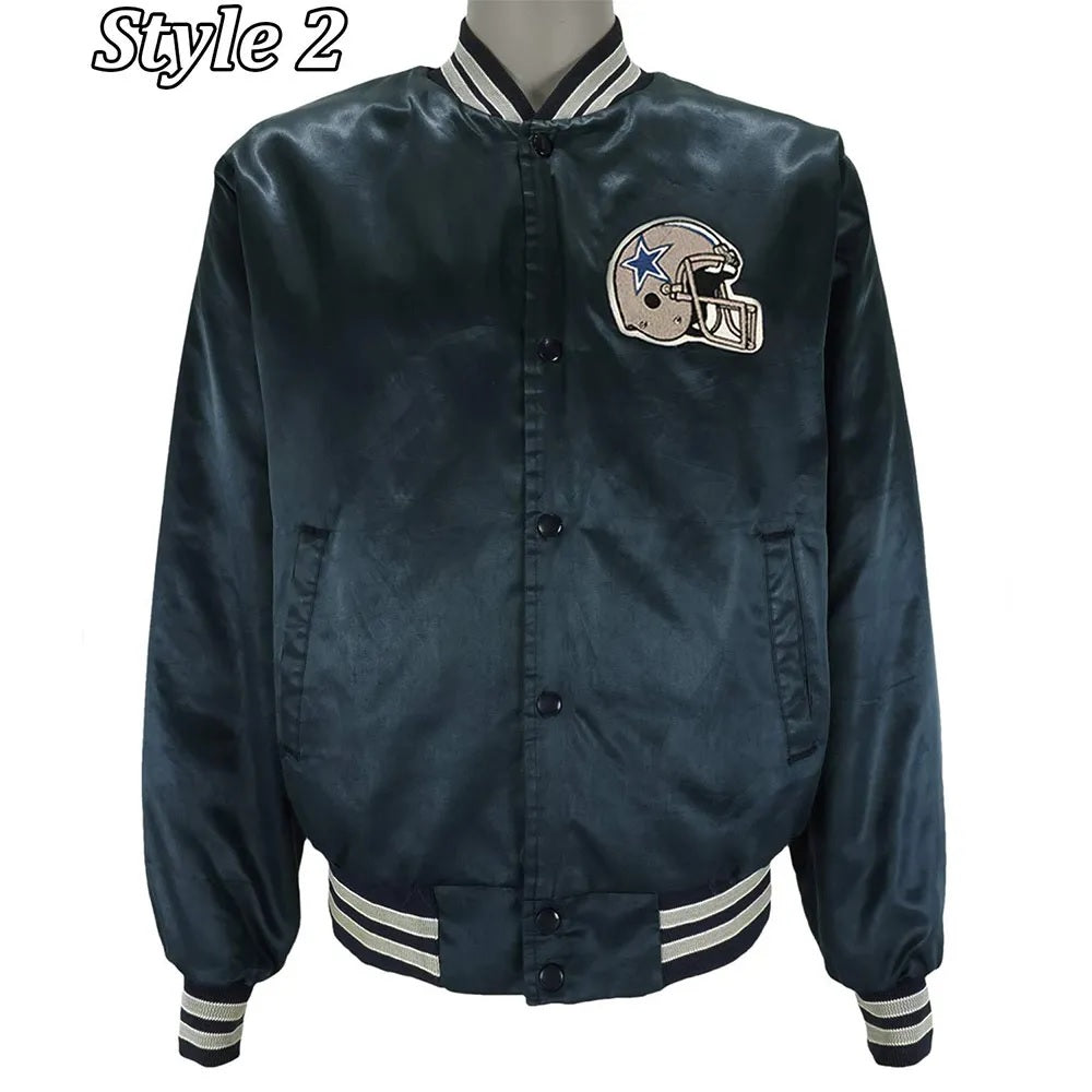 Dallas Cowboys 1990’s Satin Navy Jacket - back view