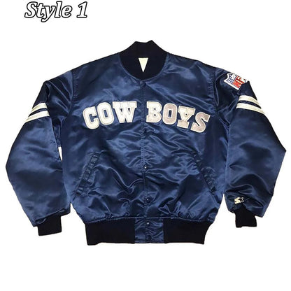 Dallas Cowboys 1990’s Satin Navy Jacket - detail view