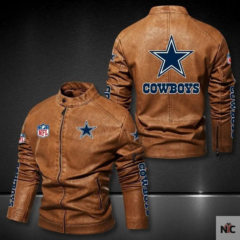Dallas Cowboys Black Leather Jacket Clanton Jacket