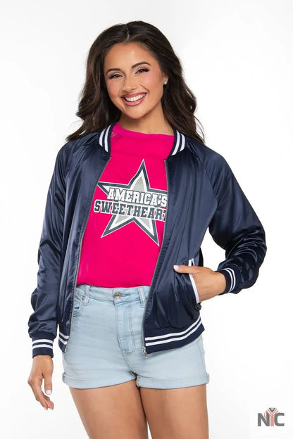 Dallas Cowboys Cheerleader Bomber Jacket Clanton Jacket