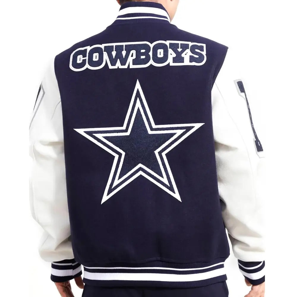 Dallas Cowboys Football Team Players Varsity Jacket - side view
