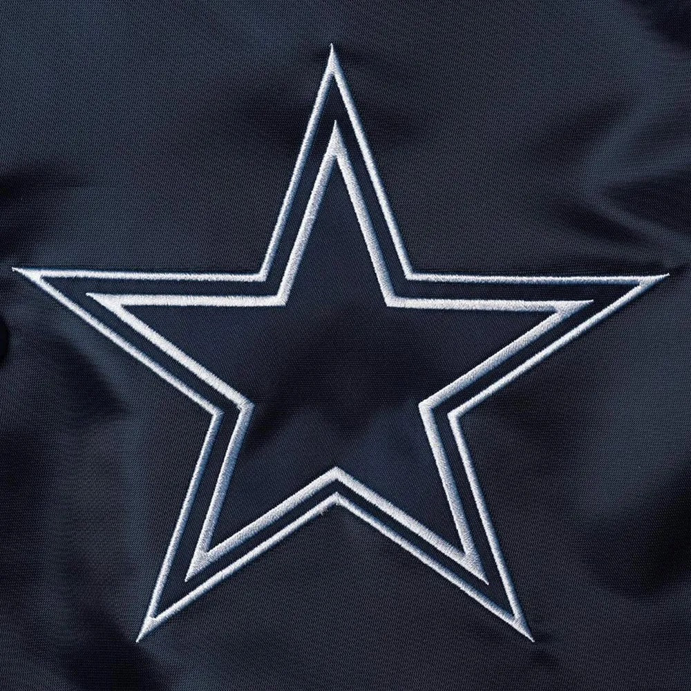 Dallas Cowboys The Reliever Varsity Satin Jacket - side view