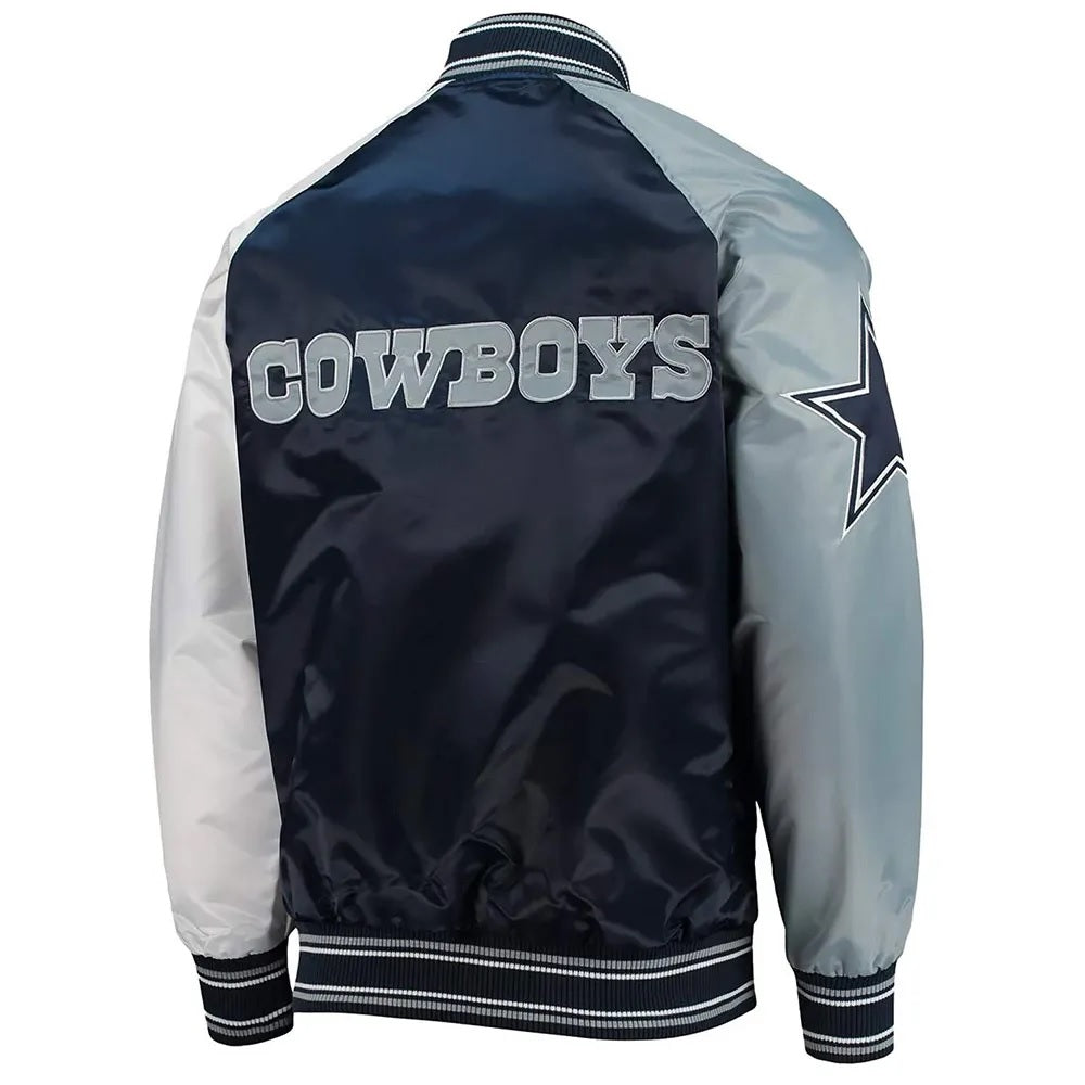 Dallas Cowboys The Reliever Varsity Satin Jacket - back view