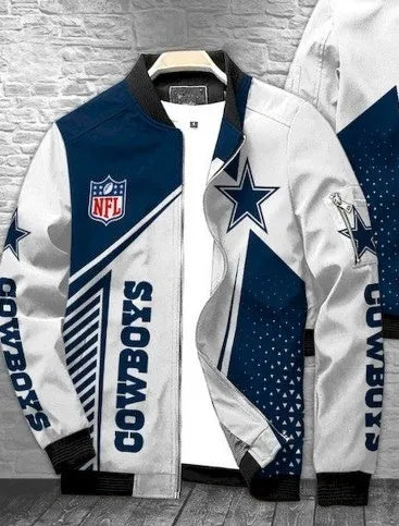 Dallas Cowboys White Bomber Jacket