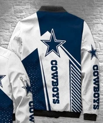 Dallas Cowboys White Bomber Jacket