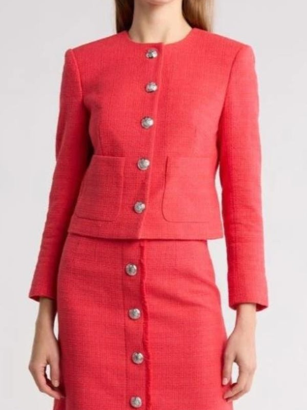 Dana Perino America's Newsroom 2026 Red Tweed Jacket - view 2
