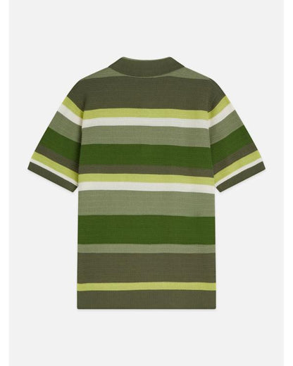 Tim Jo Reasonable Doubt Season 4 Stripe Textured Polo Shirt - side view