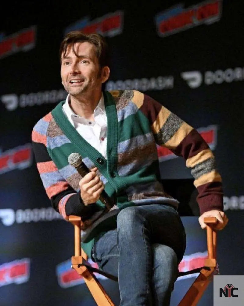 David Tennant New York Comic Con 2023 Cardigan Clanton Jacket