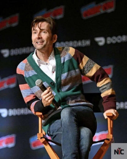 David Tennant New York Comic Con 2023 Cardigan Clanton Jacket