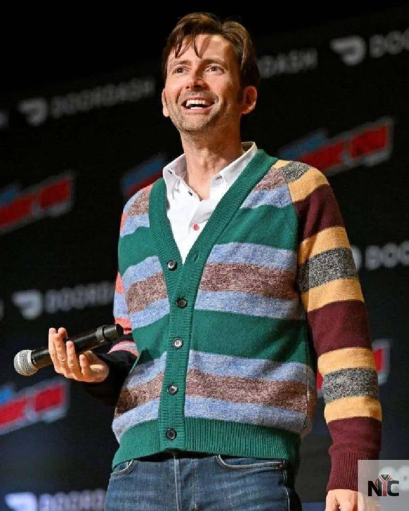 David Tennant New York Comic Con 2023 Cardigan Clanton Jacket