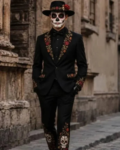 Day of The Dead Halloween Sugar Skull Tuxedo Suit