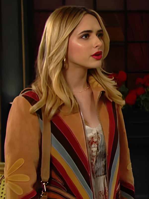 Days of Our Lives 2026 Ashley Puzemis Striped Suede Jacket