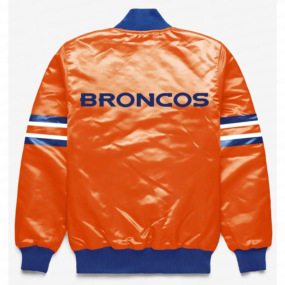 Denver Broncos Button Down Orange Jacket - back view