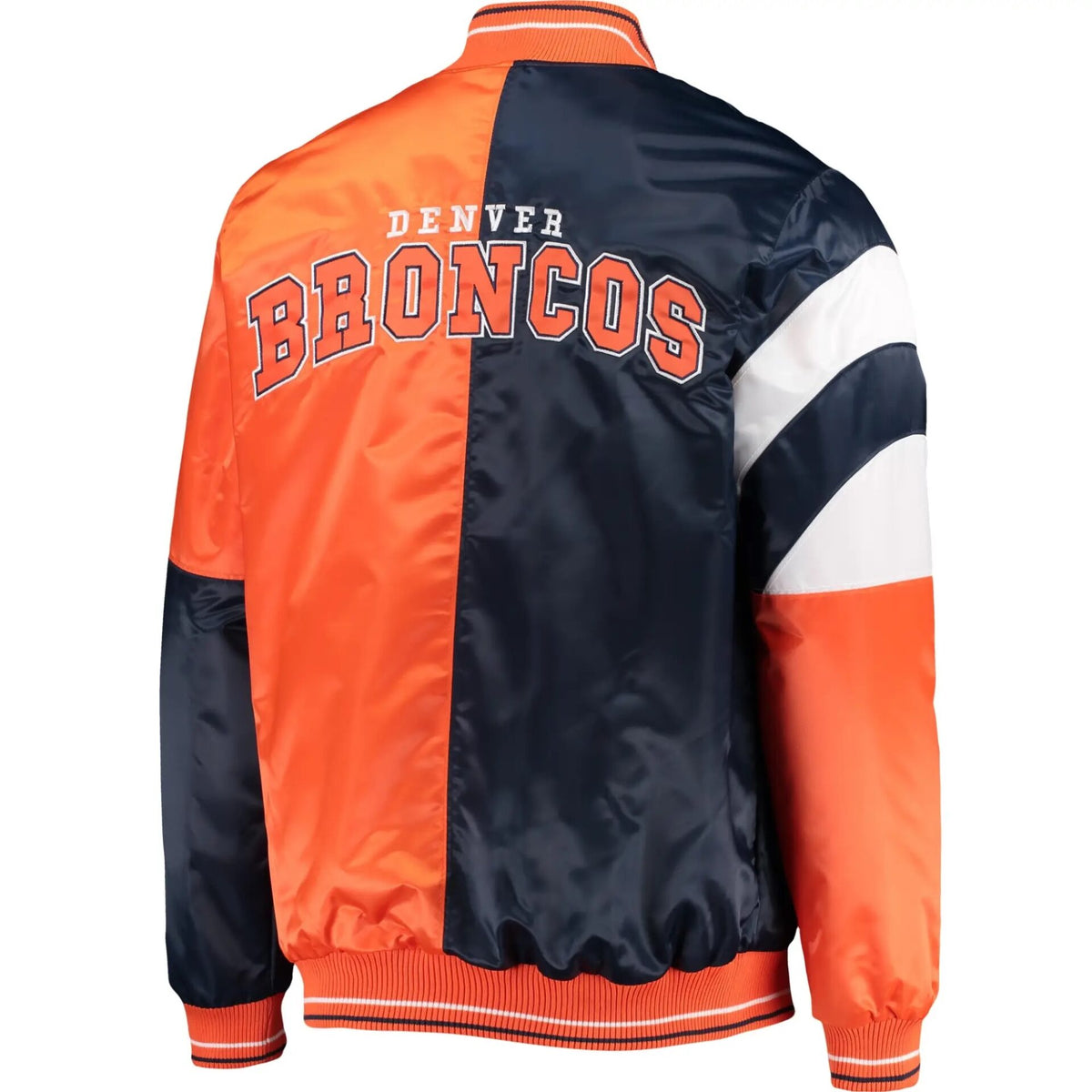 Denver Broncos Classic Rib Satin Varsity Jacket - side view