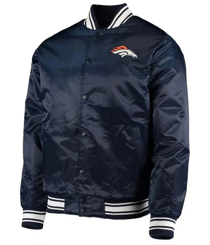 Denver Broncos Locker Room Full-Snap Satin Jacket - back view
