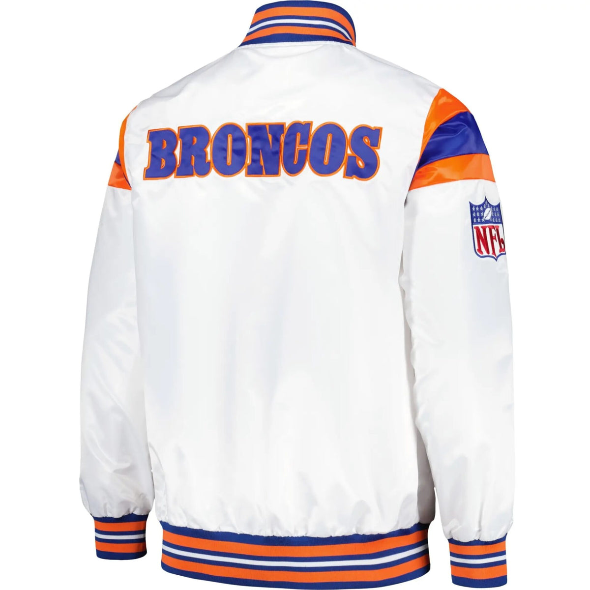 Denver Broncos Vintage Satin Varsity Jacket - side view