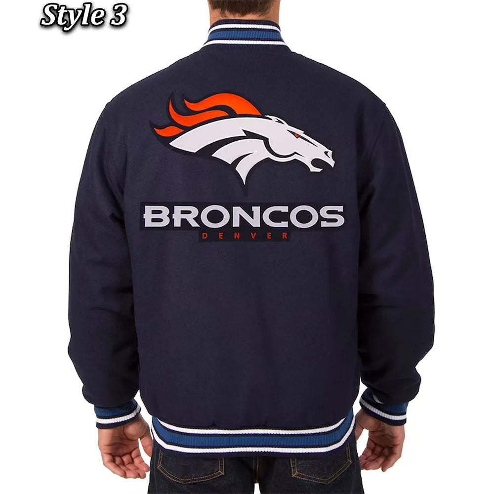Denver Broncos Wool Varsity Blue Jacket