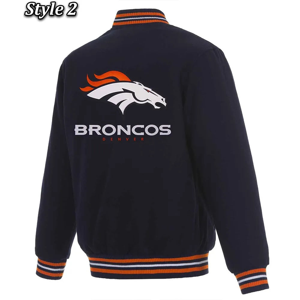 Denver Broncos Wool Varsity Blue Jacket - alternate view
