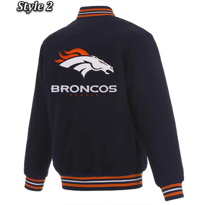 Denver Broncos Wool Varsity Blue Jacket - alternate view
