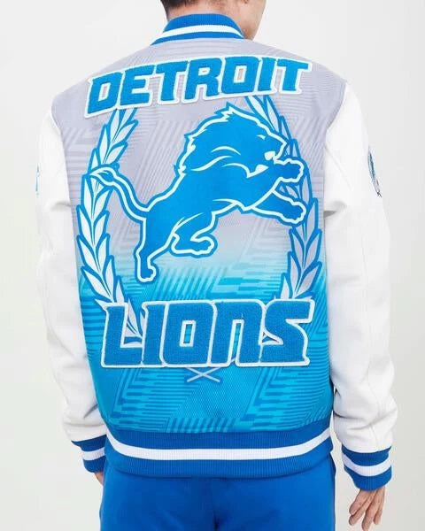Detroit Lions Remix Wool Varsity Jacket - side view