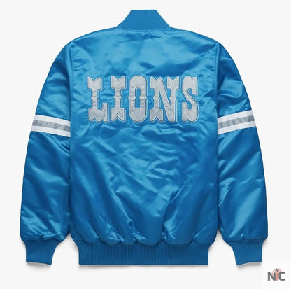 Detroit Lions Satin Varsity Jacket Clanton Jacket