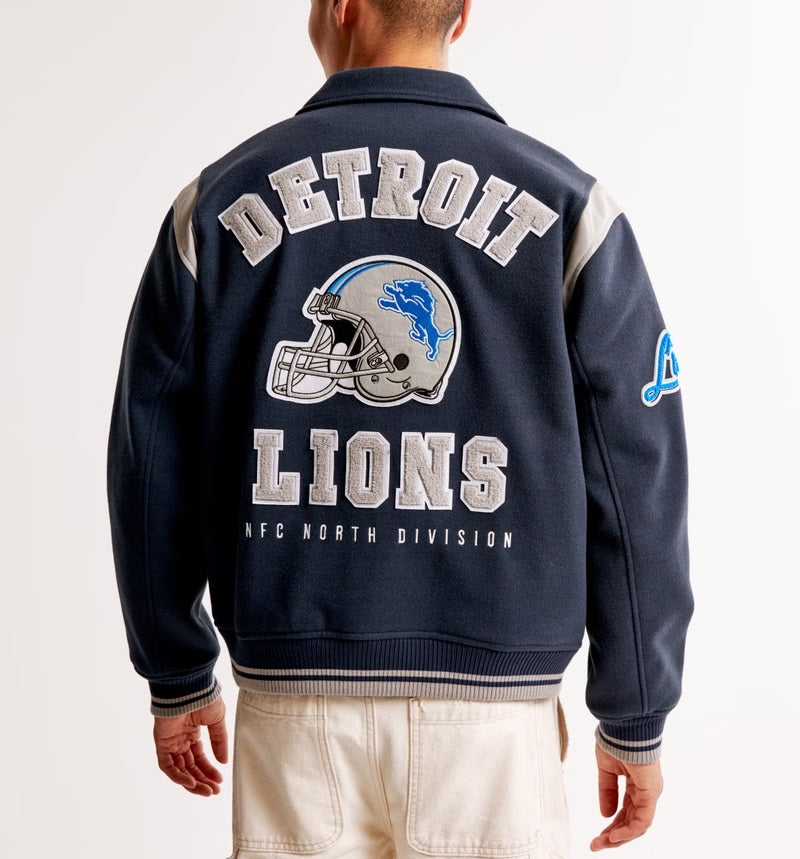 Detroit Lions Varsity Bomber Jacket - side view