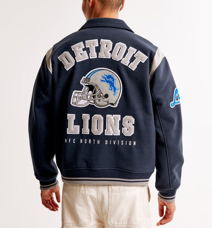 Detroit Lions Varsity Bomber Jacket - side view