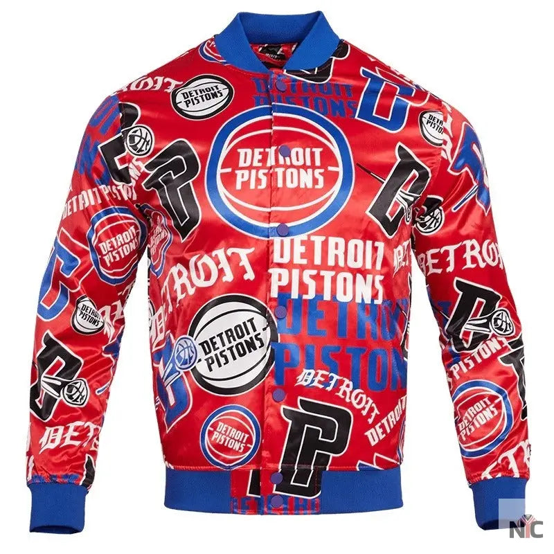 Detroit Pistons Aop Satin Varsity Jacket Clanton Jacket