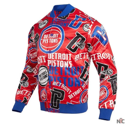 Detroit Pistons Aop Satin Varsity Jacket Clanton Jacket