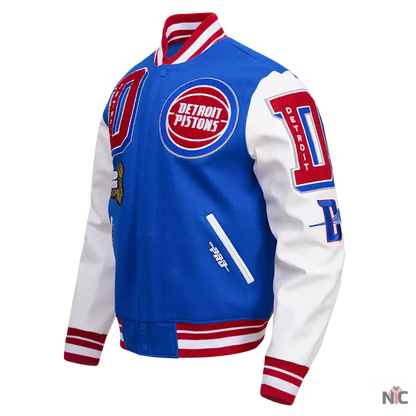 Detroit Pistons Mash Up Varsity Jacket Clanton Jacket