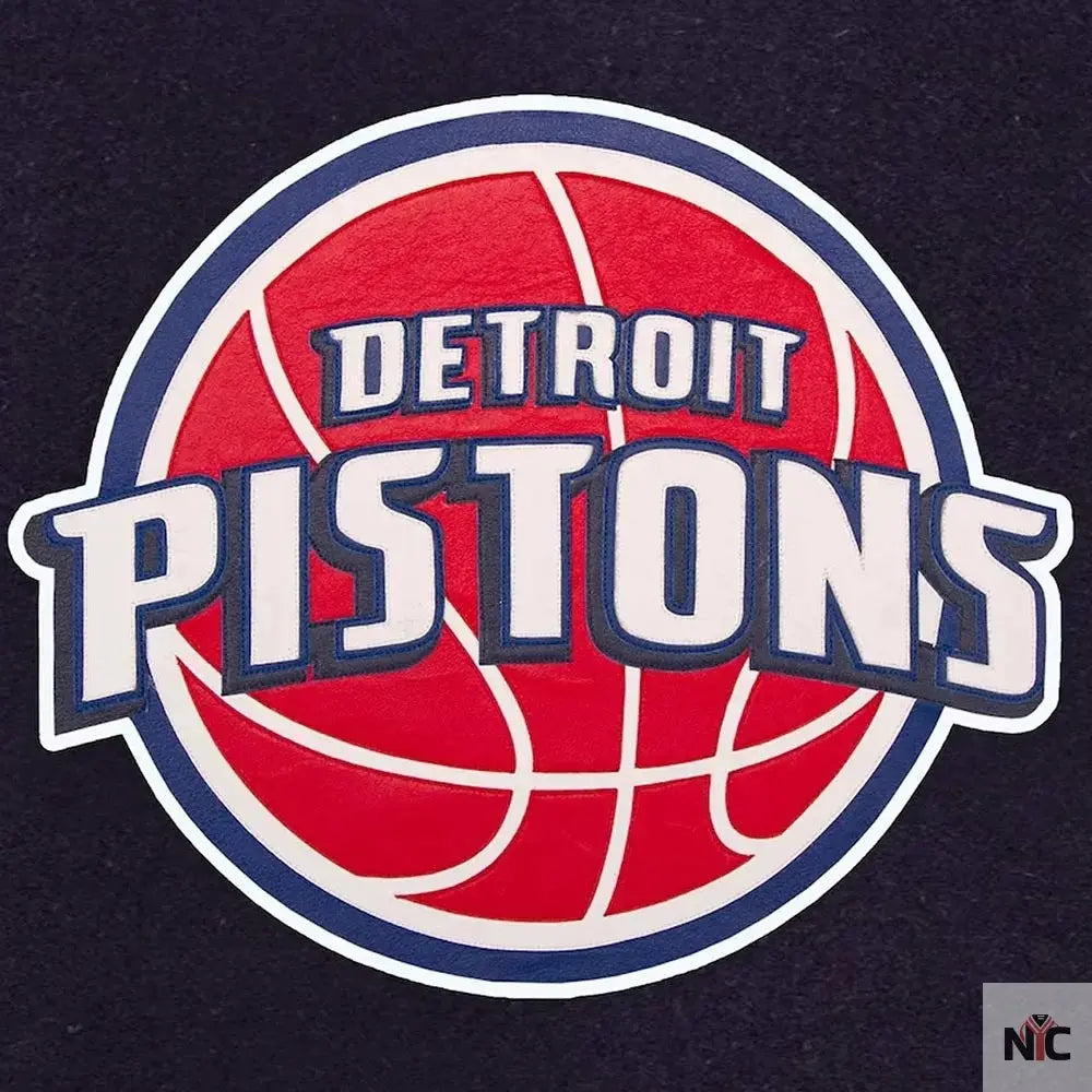 Detroit Pistons Two-Tone Navy/Red Varsity Wool Jacket Clanton Jacket