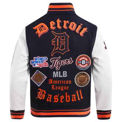 Detroit Tigers Old English Wool Varsity Jacket - back view