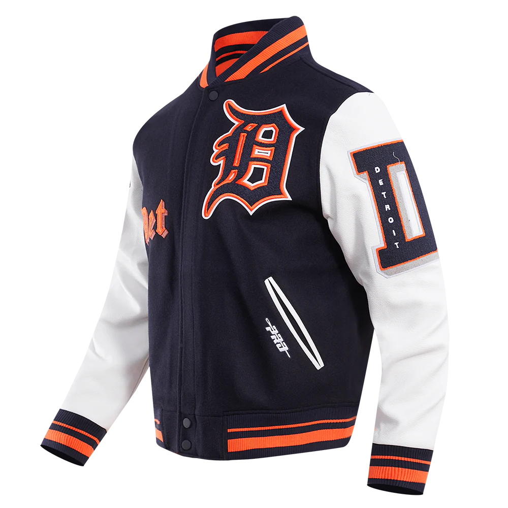 Detroit Tigers Old English Wool Varsity Jacket - side view