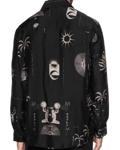 Dois às 10 Manu Rodrigues Black Printed Shirt Clanton Jacket
