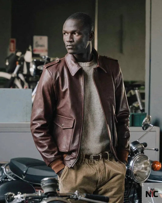 “Don Gentile” A-2 Seal Brown Flight Jacket Clanton Jacket