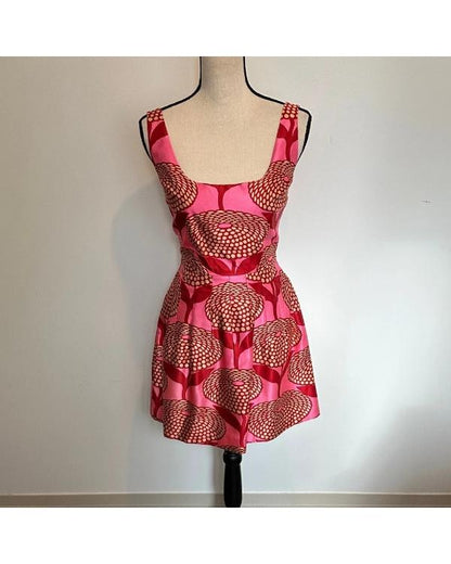 Beverly Hills 90210 Tori Spelling Pink Vintage Geometric Dress - view 2