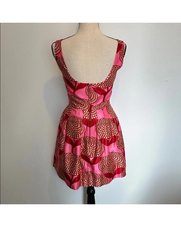 Beverly Hills 90210 Tori Spelling Pink Vintage Geometric Dress - view 3