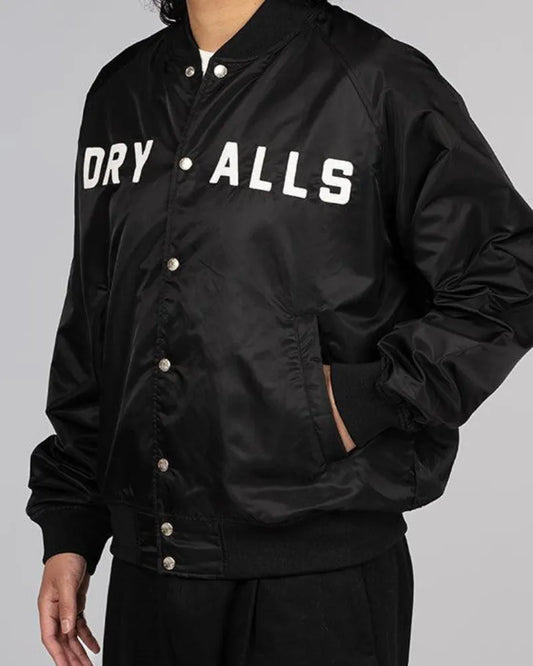“Dry Alls” Black Stadium Jacket – Embroidered Tiger