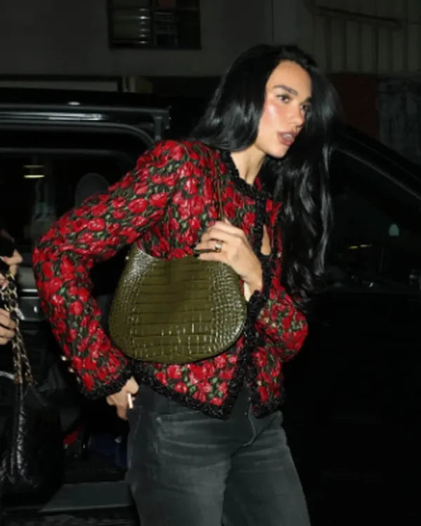 Dua Lipa Paris 2026 Rose Print Jacket