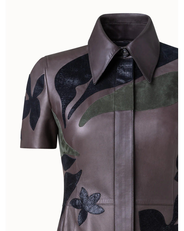 Emily In Paris S04 Anaïs Weill Floral Patchwork Leather Dress - view 4