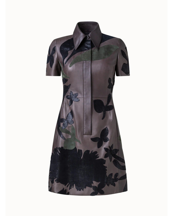 Emily In Paris S04 Anaïs Weill Floral Patchwork Leather Dress - view 2