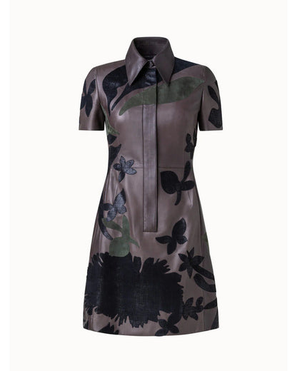 Emily In Paris S04 Anaïs Weill Floral Patchwork Leather Dress - view 2