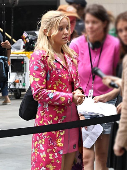 Elle 2026 Lexi Minetree Butterfly Printed Pink Coat