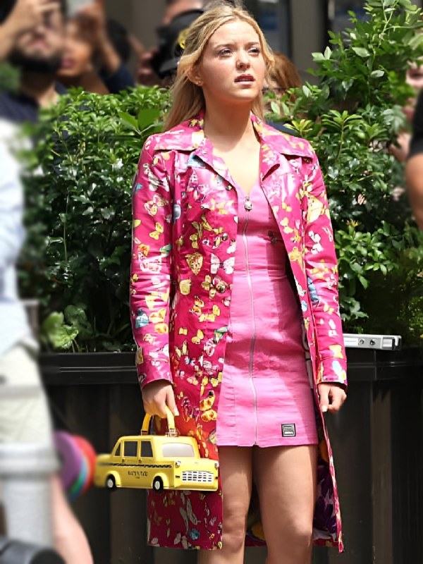 Elle 2026 Lexi Minetree Butterfly Printed Pink Coat