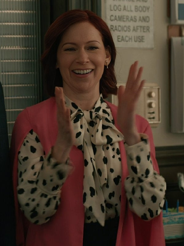 Elsbeth Season 4 Carrie Preston Polka Dot Tie Neck Blouse - view 2