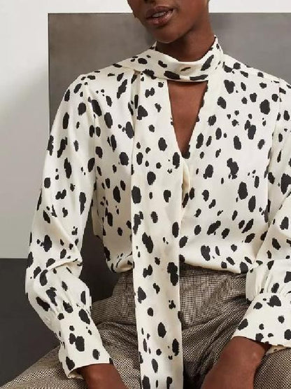 Elsbeth Season 4 Carrie Preston Polka Dot Tie Neck Blouse - view 4