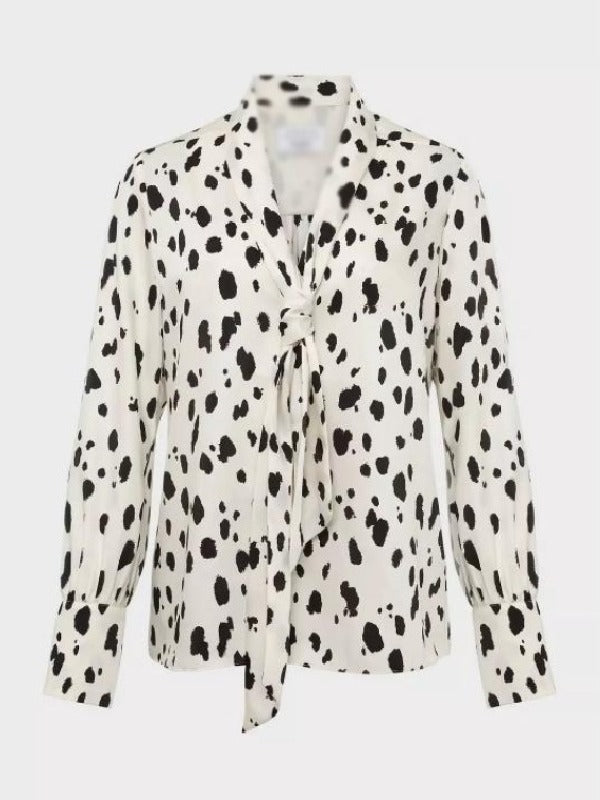 Elsbeth Season 4 Carrie Preston Polka Dot Tie Neck Blouse - view 3