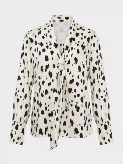 Elsbeth Season 4 Carrie Preston Polka Dot Tie Neck Blouse - view 3