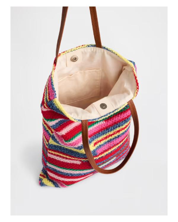 Elsbeth S04 Carrie Preston Crochet Striped Tote Bag - view 4